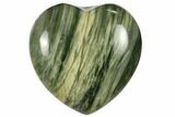 1.6" Polished Green Hair Jasper Heart - Photo 2